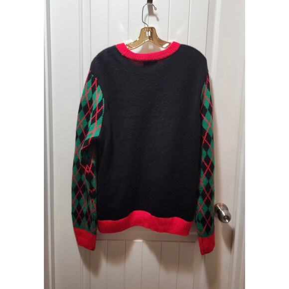 Holiday Time "Light-Up" Straight Outta North Pole Mens L Ugly Chrsitmas Sweater - Picture 8 of 11